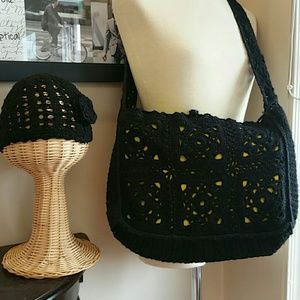 12"×17" Crochet bag and a flower hat